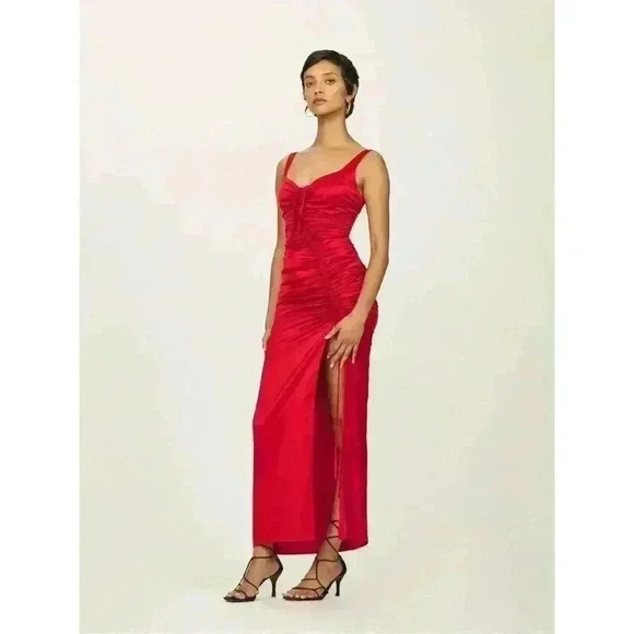 New Reformation Smithfield Dress Red Size 4 Retaiks $795 - Picture 1 of 5